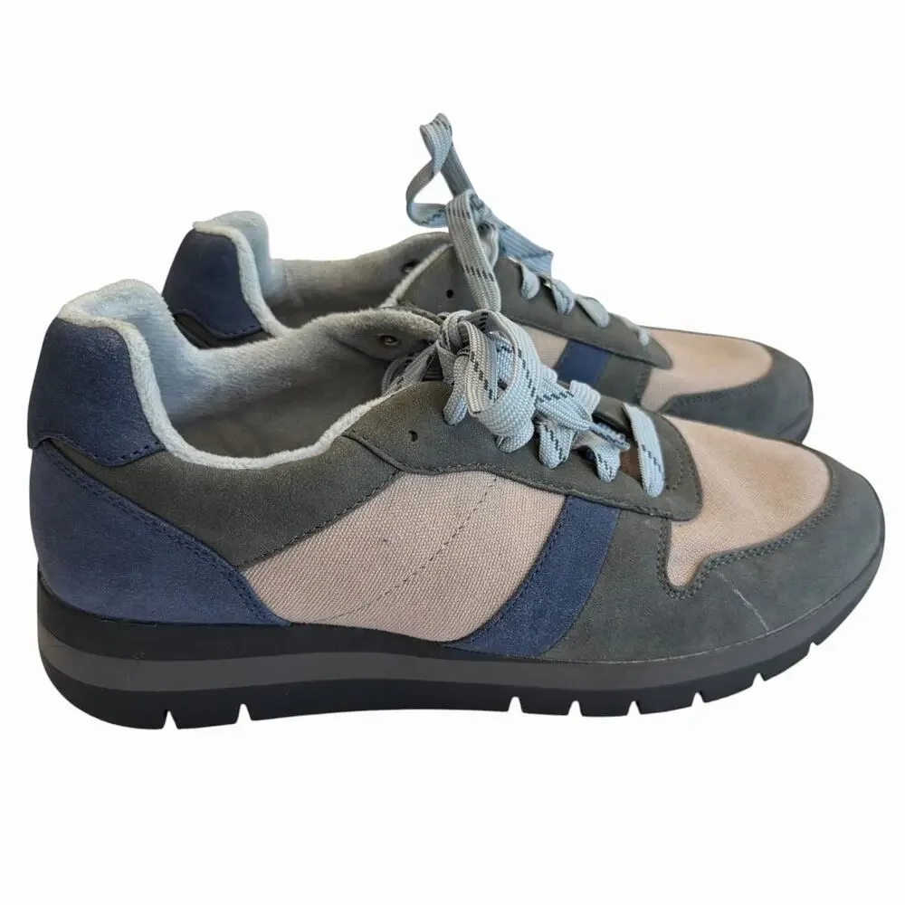 SOUL Naturalizer Charlie Sneaker Women's 9.5 Gray Blue Retro Lace Up Lifestyle